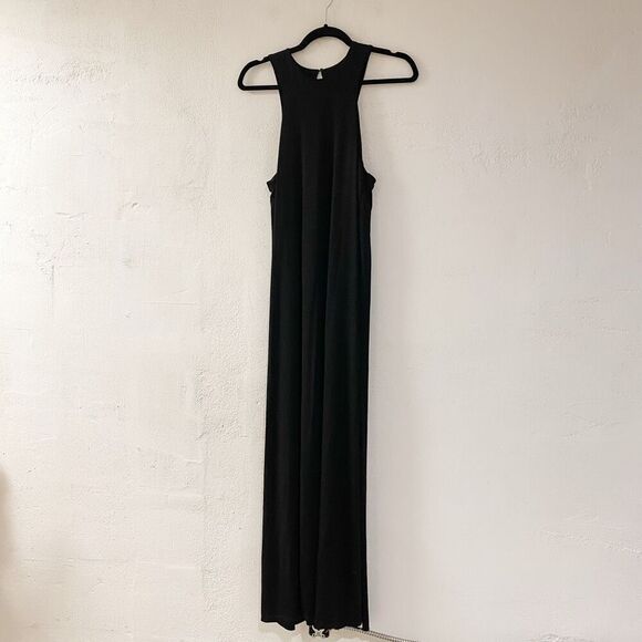Allsaints Kura Racer Neck Maxi Dress in Black Size 8 - Picture 2 of 7